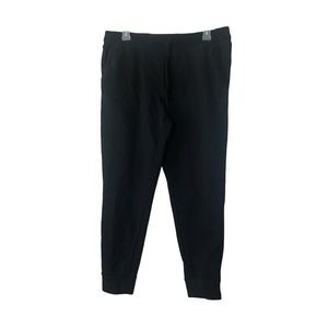 Champion Small Jogger Sweatpants Black Elastic Tie Waist Pockets Black Logo